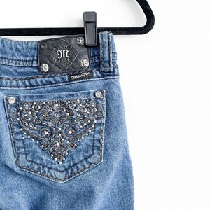 Miss Me Womens Rhinestone Embroidery JPW5123SK Skinny Jeans Size 28